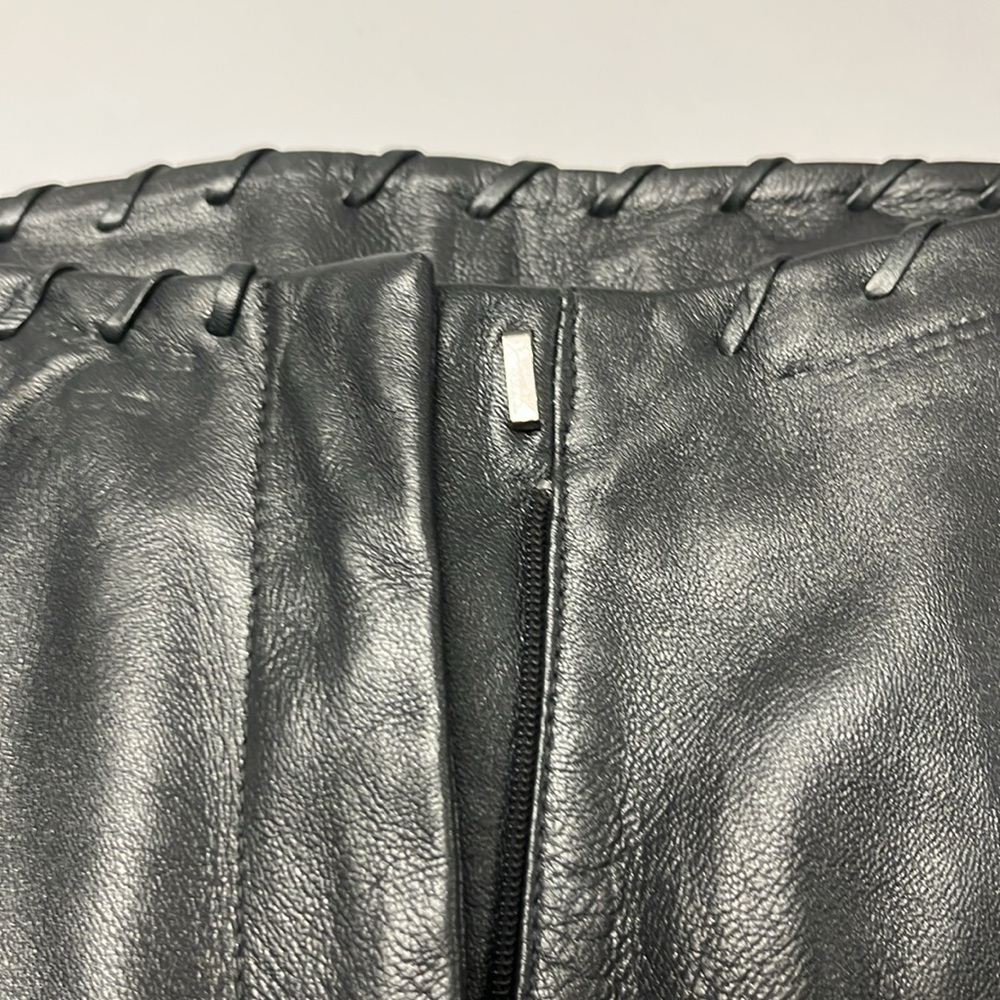 Cache vintage gun metal Leather Pants - Picture 2 of 10
